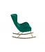 Invicta Interior Design schommelstoel SCANDINAVIA SWING smaragdgroen goud fluwelen schommelstoel - 40162