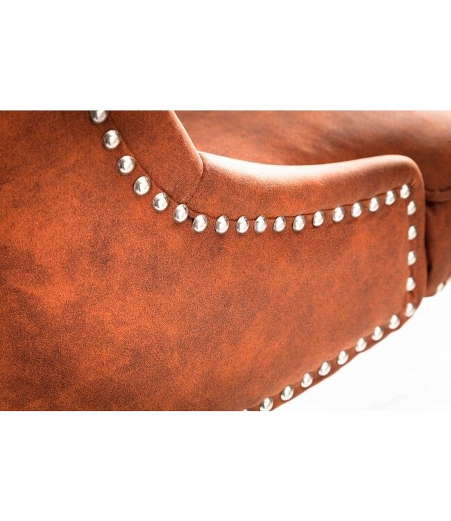 Invicta Interior In hoogte verstelbare bureaustoel VICTORIAN vintage lichtbruin met Chesterfield-quilt - 40166