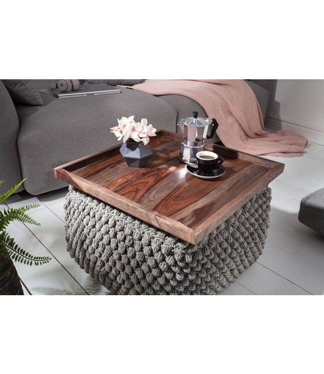 Invicta Interior Massives Tablett MAKASSAR 50cm Sheesham rookafwerking Servierbrett - 40180