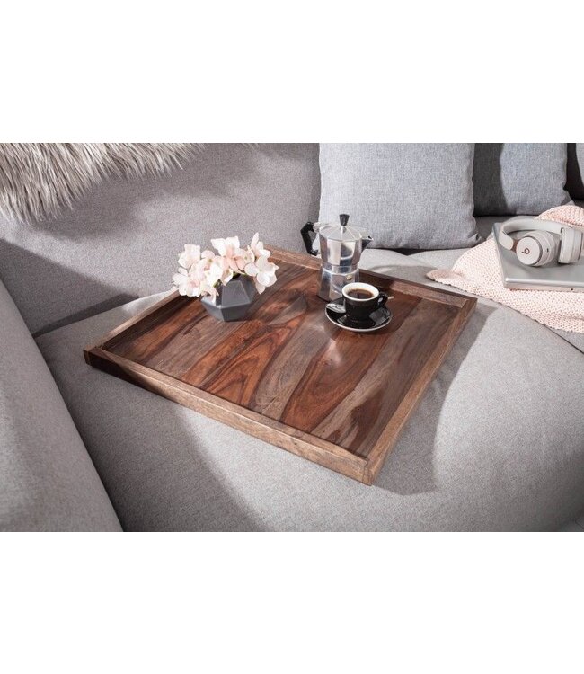 Invicta Interior Massives Tablett MAKASSAR 50cm Sheesham rookafwerking Servierbrett - 40180