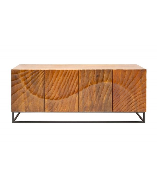 Invicta Interior Massief dressoir SCORPION 177cm bruin mangohout gedetailleerd 3D-houtsnijwerk - 40182