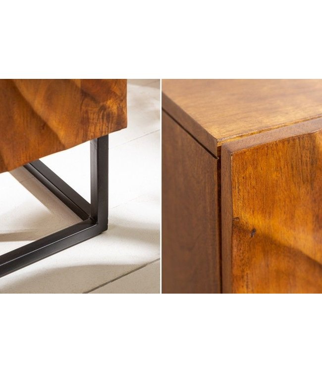 Invicta Interior Massief dressoir SCORPION 120cm bruin mangohout met gedetailleerde 3D-gravures - 40183