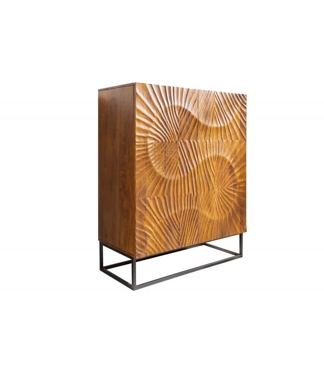 Invicta Interior Massief dressoir SCORPION 120cm bruin mangohout met gedetailleerde 3D-gravures - 40183