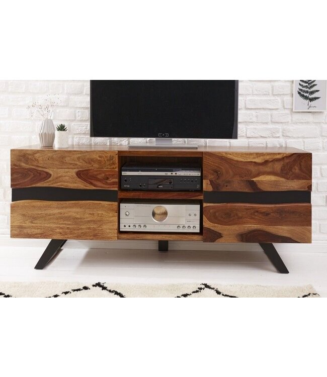 Invicta Interior Massief TV-lowboard AMAZONAS 160cm bruin sheeshamhout met boomrand - 40194