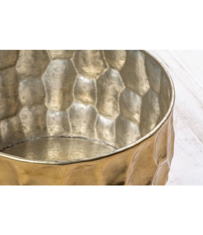 Invicta Interior Ronde salontafel ORGANIC ORIENT 70cm goud metaal gehamerd 3D ontwerp handgemaakt - 40225