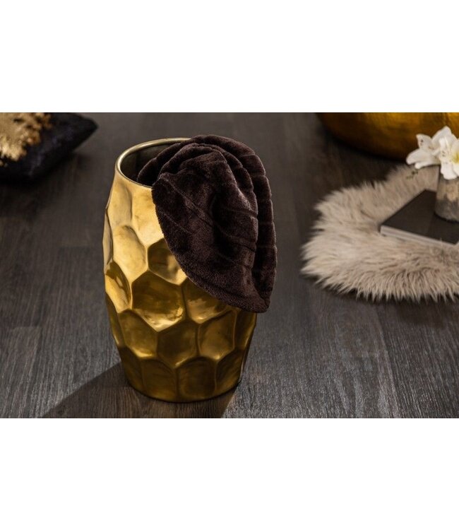 Invicta Interior Handgemaakte bijzettafel ORGANIC ORIENT 50cm goud metaal gehamerd design rond - 40230