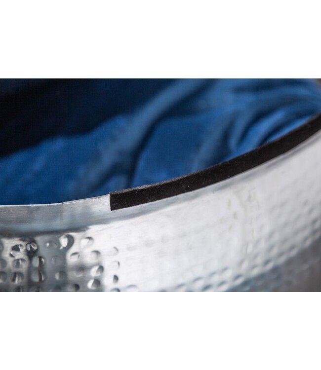 Invicta Interior Ronde salontafel ORIENT STORAGE 70cm zilver metaal met opbergruimte gehamerd ontwerp handgemaakt - 40232