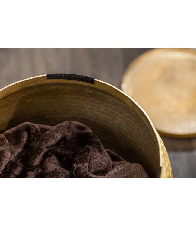 Invicta Interior Handgemaakte bijzettafel ORIENT STORAGE 50cm goud gehamerd ontwerp met ronde opbergruimte - 40233