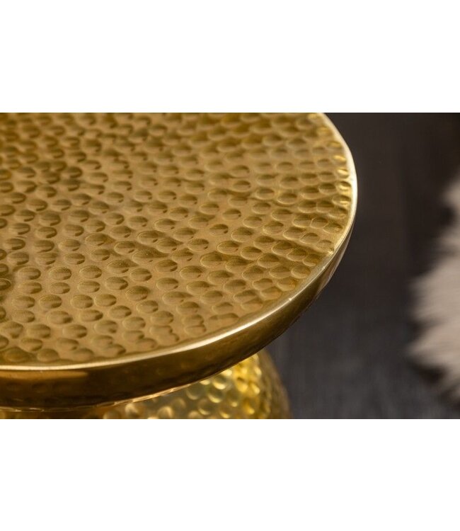 Invicta Interior Handgemaakte bijzettafel ORIENT 36cm goud gehamerd ontwerp - 40236