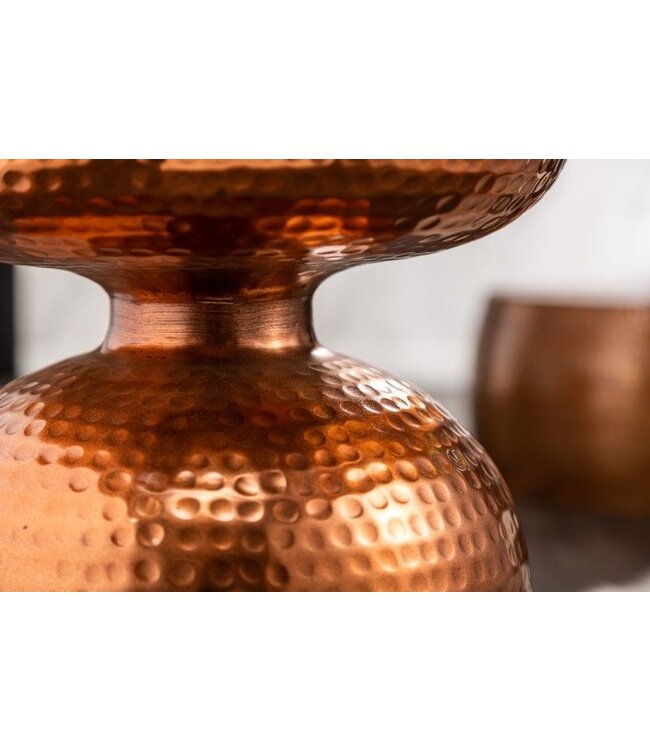 Invicta Interior Handgemaakte bijzettafel ORIENT 40cm koper metaal gehamerd design rond - 40237