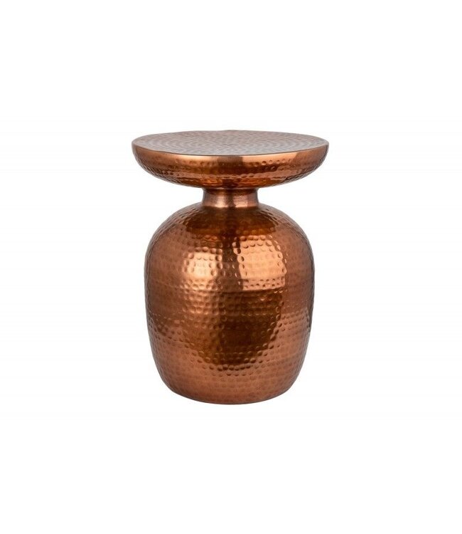 Invicta Interior Handgemaakte bijzettafel ORIENT 40cm koper metaal gehamerd design rond - 40237