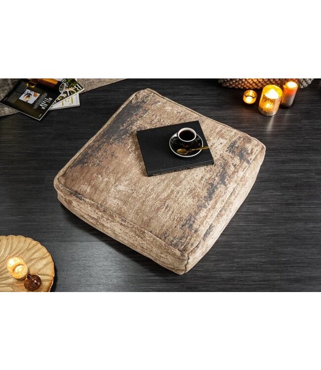 Invicta Interior Design vloerkussen XL MODERN ART 70cm zitkussen bruin abstract patroon - 40241