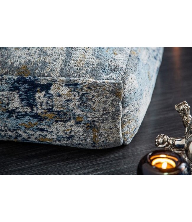 Invicta Interior Design vloerkussen XL ABSTRACT 70cm blauw beige zitpoef met abstract patroon - 40242