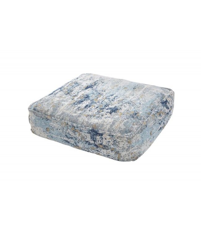 Invicta Interior Design vloerkussen XL ABSTRACT 70cm blauw beige zitpoef met abstract patroon - 40242