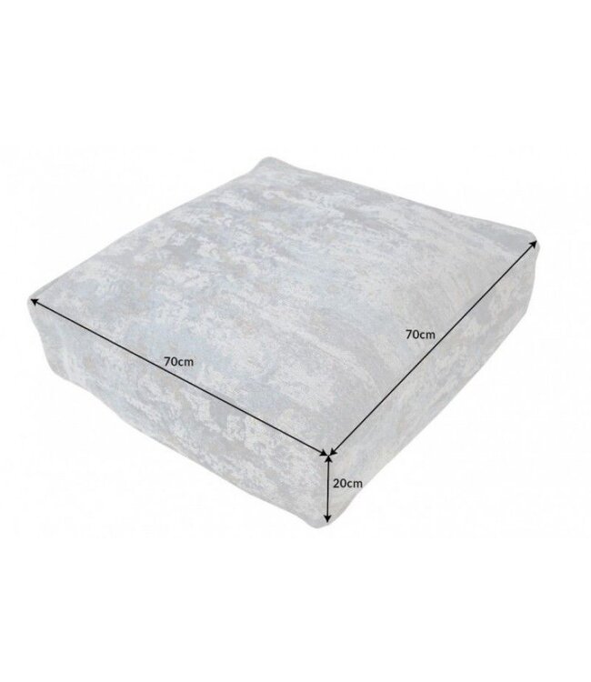 Invicta Interior Design vloerkussen XL ABSTRACT 70cm blauw beige zitpoef met abstract patroon - 40242