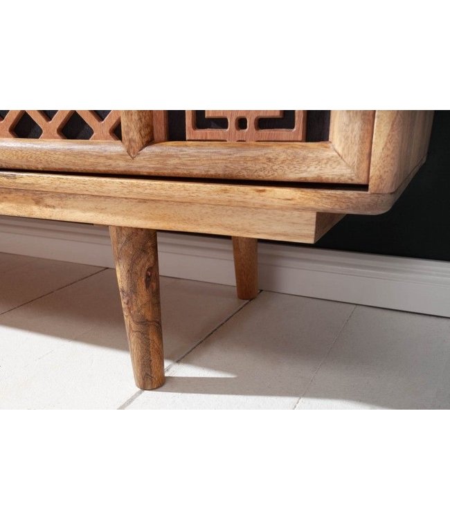 Invicta Interior Massief dressoir MARRAKESCH 160 cm mangohout met boho-stijl decoratie - 40247