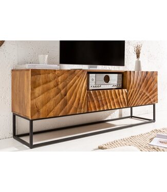 Invicta Interior Massief TV-lowboard SCORPION 160cm mangohout met gedetailleerd 3D-snijwerk - 40252