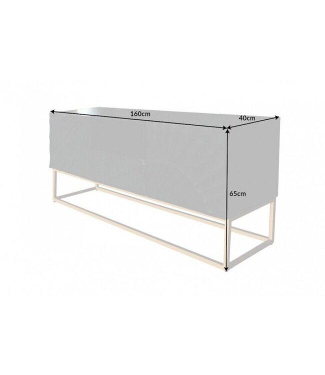 Invicta Interior Massief tv-lowboard SCORPION 160cm zwart mangohout met gedetailleerde 3D-snijwerken - 40253