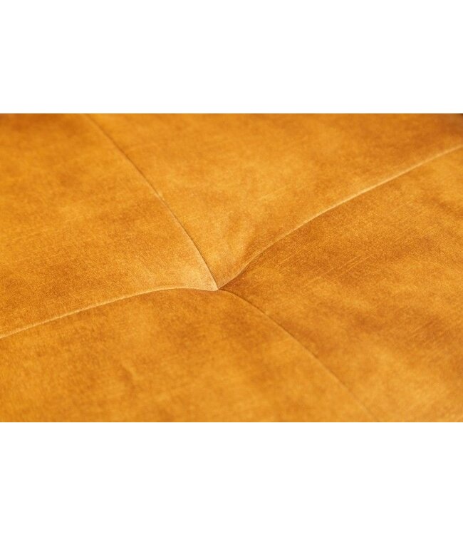 Invicta Interior Draaidesign stoel EUPHORIA mosterdgeel fluweel met armleuning metalen frame zwart - 40260