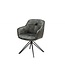 Invicta Interior Draaibare design stoel EUPHORIA donkergroen fluweel met armleuning metalen frame zwart - 40261