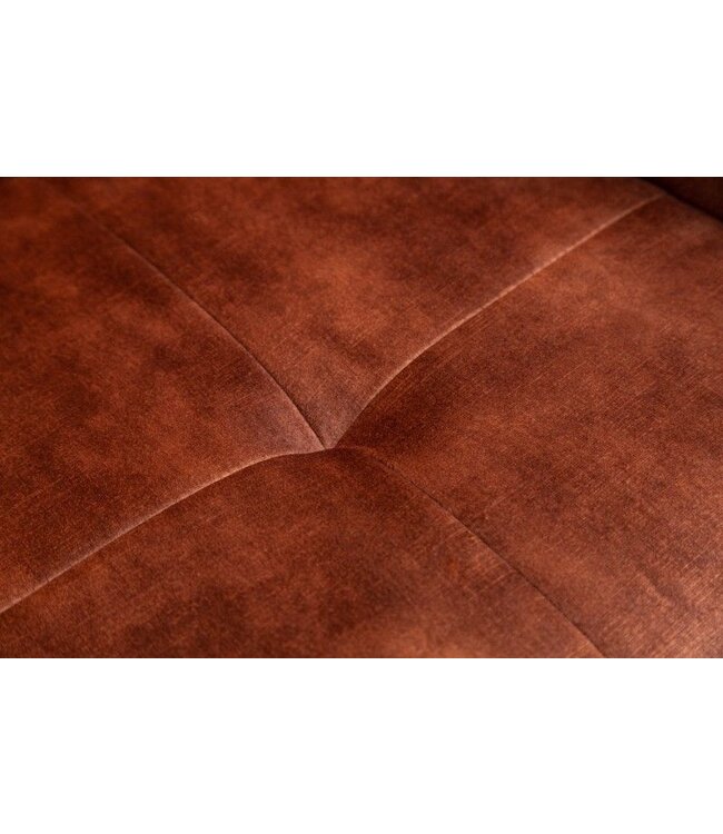 Invicta Interior Draaibare design stoel EUPHORIA bruin fluweel met armleuning metalen frame zwart - 40262