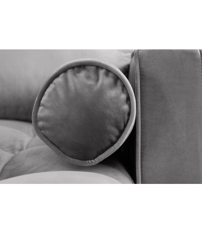 Invicta Interior Elegante hoekbank COSY VELVET 260cm grijze fluwelen 3-zitsbank met veerkern - 40273