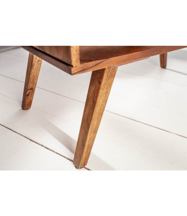 Invicta Interior Handgemaakte salontafel RETRO 100cm massief sheeshamhout met lades - 40278