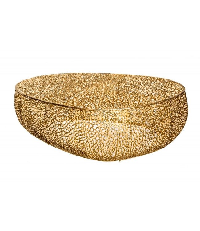 Invicta Interior Filigraan design salontafel ABSTRACT LEAF 120cm goud handgemaakt - 40283
