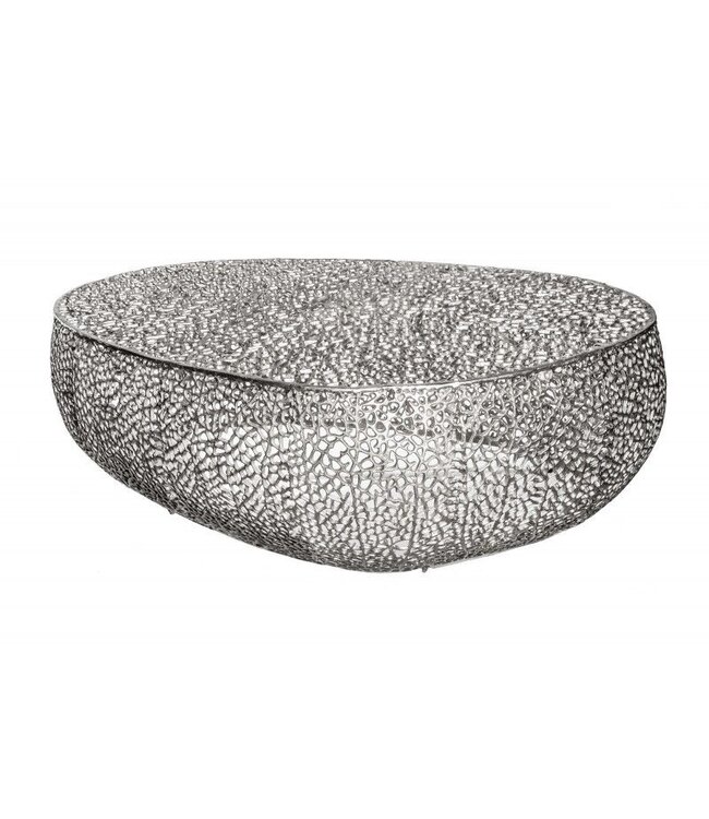 Invicta Interior Filigraan design salontafel ABSTRACT BLAD 120cm zilver handgemaakt - 40284