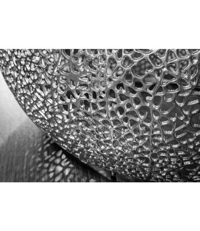 Invicta Interior Filigraan design salontafel ABSTRACT BLAD 80cm zilver handgemaakt - 40286