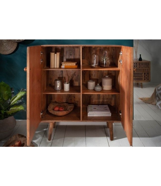 Invicta Interior Massief dressoir MARRAKESCH 120 cm mangohout met boho-stijl decoratie - 40301