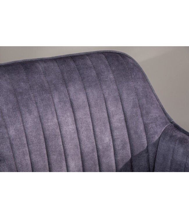 Invicta Interior In hoogte verstelbare bureaustoel TURIN donkergrijs fluweel met armleuning draaistoel - 40305