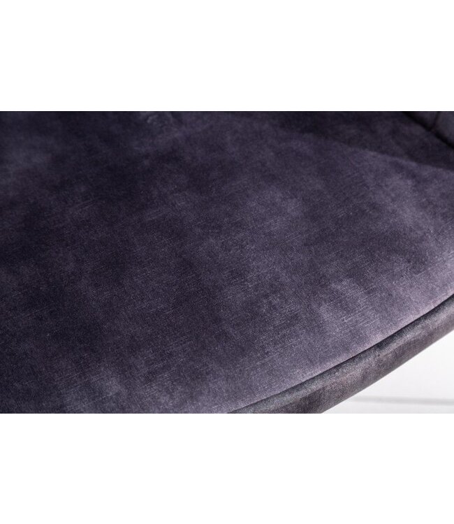 Invicta Interior In hoogte verstelbare bureaustoel TURIN donkergrijs fluweel met armleuning draaistoel - 40305