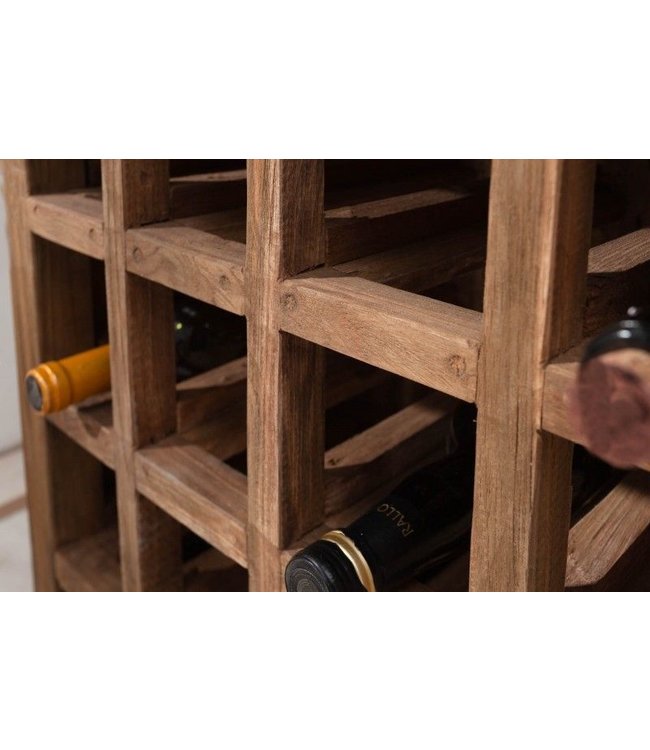 Invicta Interior Massief wijnrek HEMINGWAY 56cm gerecycled massief houten wijnkast voor 16 flessen - 40312