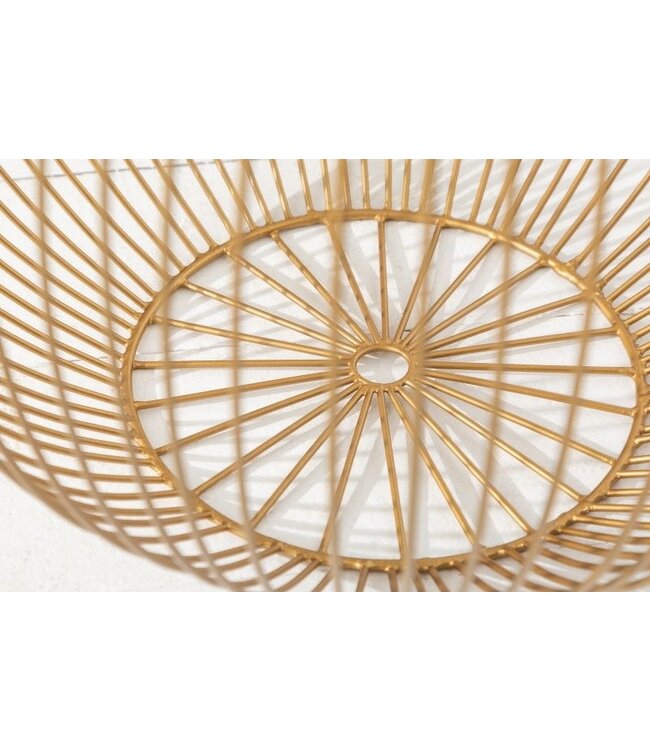 Invicta Interior Ronde salontafel OPSLAG 40cm goud wit metalen dienblad bijzettafel met opbergruimte handgemaakt - 40360