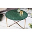 Invicta Interior Ronde salontafel NOBLE 65cm groen marmer afneembaar tafelblad opvouwbaar goud metaal - 40362