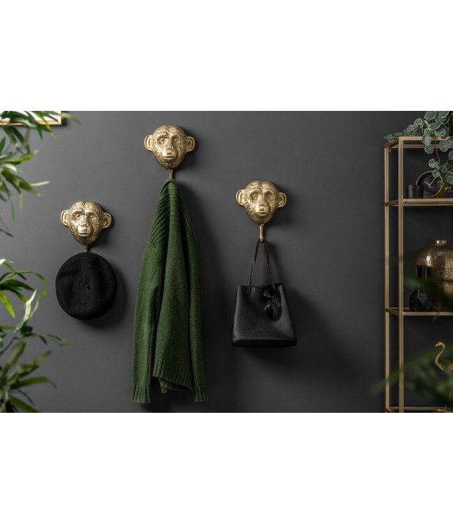 Invicta Interior Extravagante jashaak set van 3 THREE APES 25cm goud handgemaakt - 40388