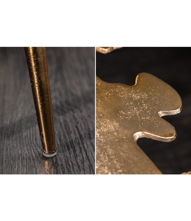Invicta Interior Handgemaakte salontafel ABSTRACT LEAF 60cm goud filigraan bladontwerp - 40390
