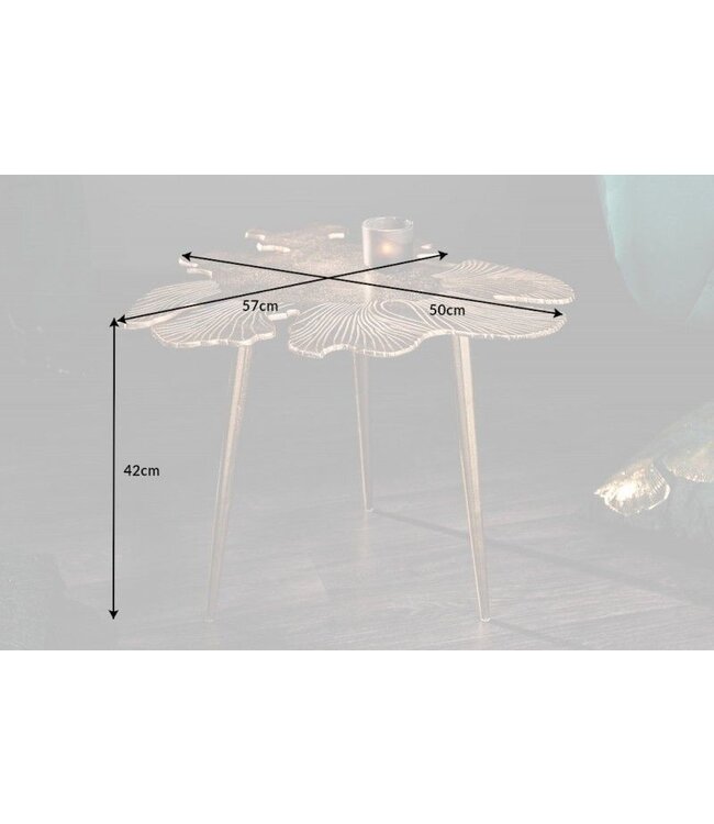 Invicta Interior Handgemaakte salontafel ABSTRACT LEAF 60cm goud filigraan bladontwerp - 40390