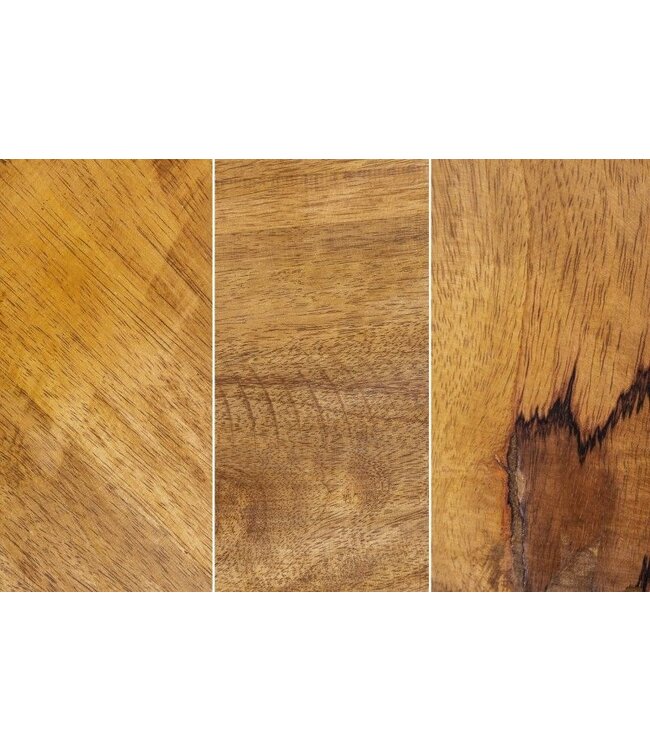 Invicta Interior Design salontafel DIAMOND 70cm natuurlijk mangohout massief messing ijzeren frame - 40391