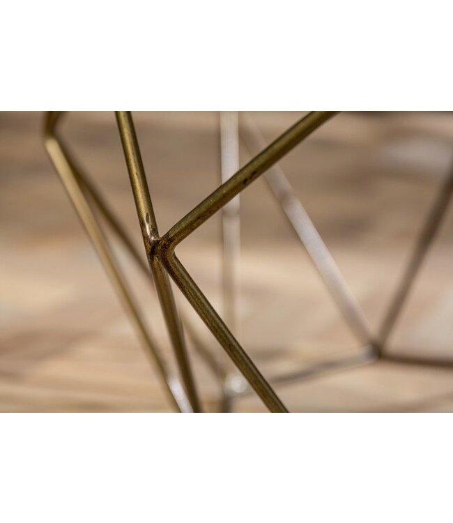 Invicta Interior Elegante salontafel DIAMOND 70cm wit messing met marmeren blad - 40393