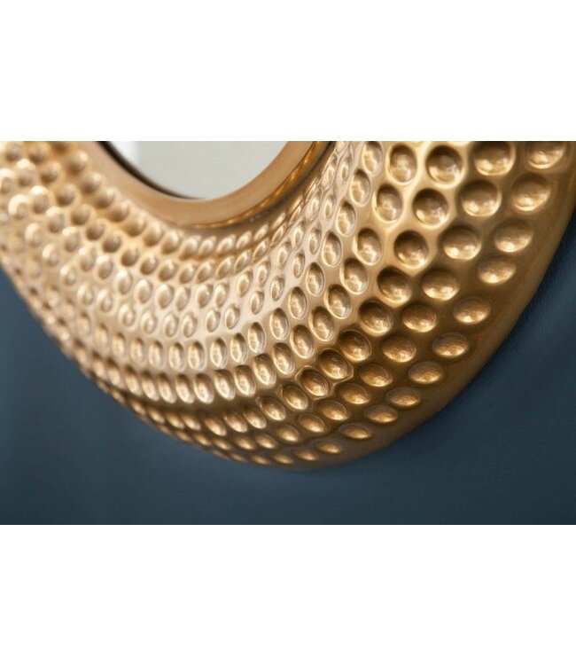 Invicta Interior Handgemaakte wandspiegel ORIENT 60cm goud in gehamerd ontwerp van metaal - 40396