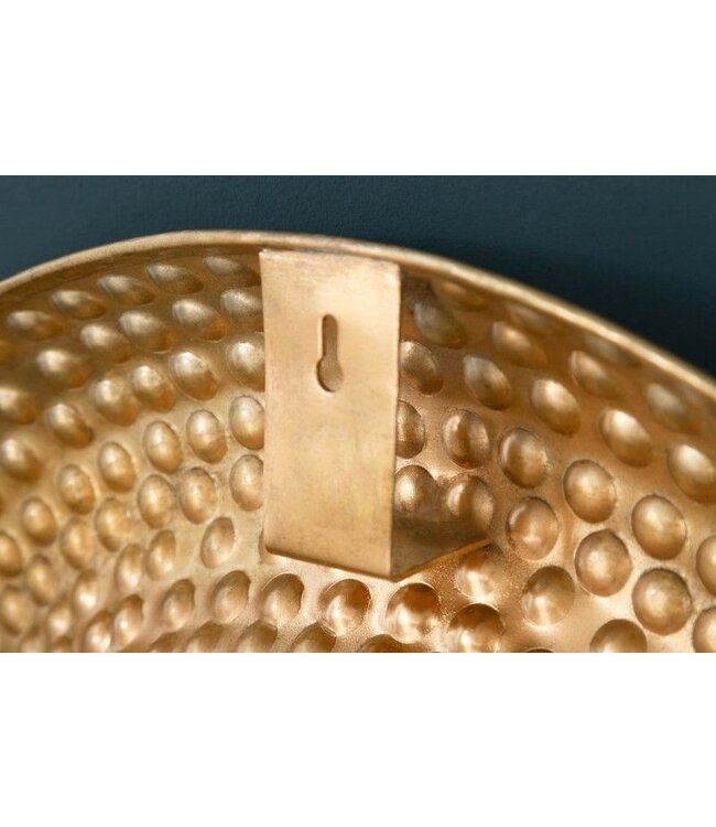 Invicta Interior Handgemaakte wandspiegel ORIENT 60cm goud in gehamerd ontwerp van metaal - 40396