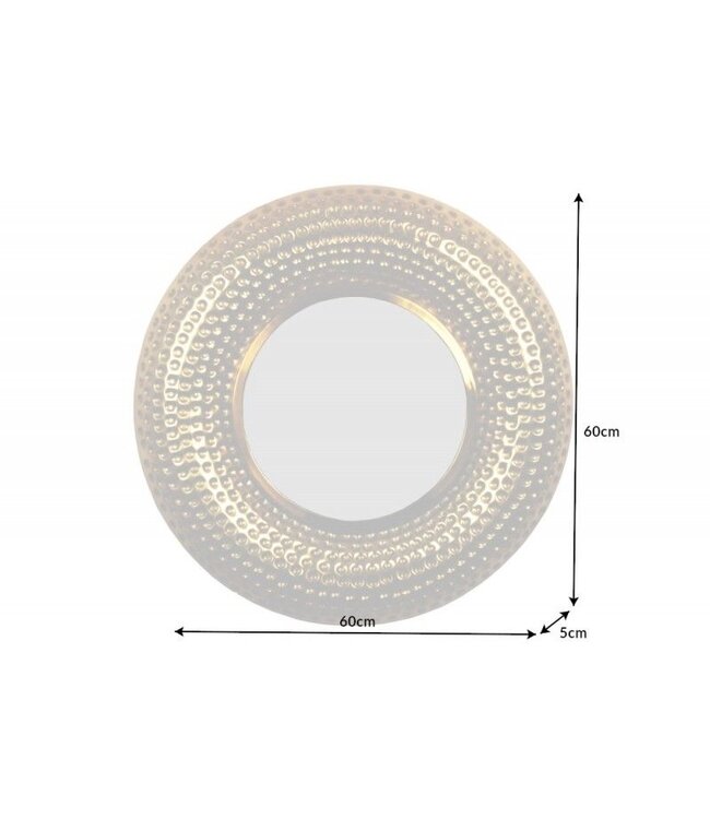 Invicta Interior Handgemaakte wandspiegel ORIENT 60cm goud in gehamerd ontwerp van metaal - 40396