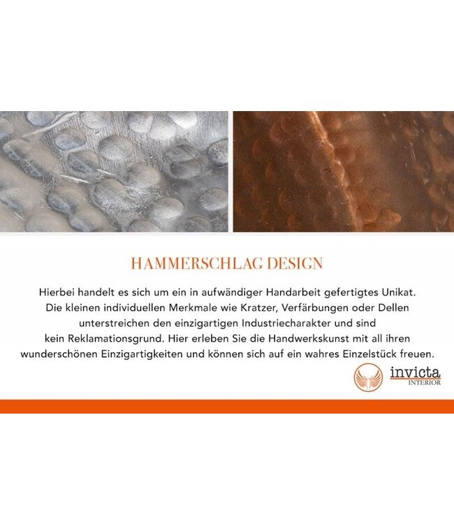 Invicta Interior Handgemaakte wandspiegel ORIENT 60cm goud in gehamerd ontwerp van metaal - 40396