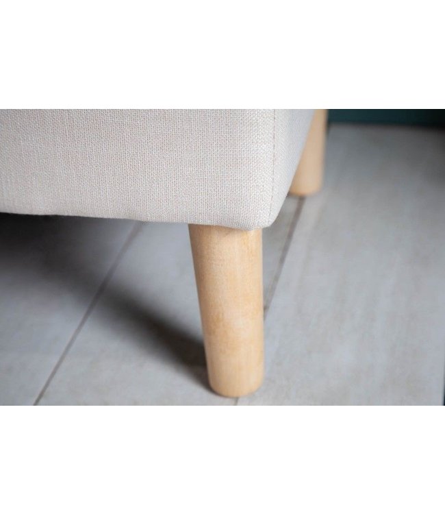 Invicta Interior Chesterfield borstbank CASTLE 100cm beige bank landelijke stijl met opbergruimte - 40408