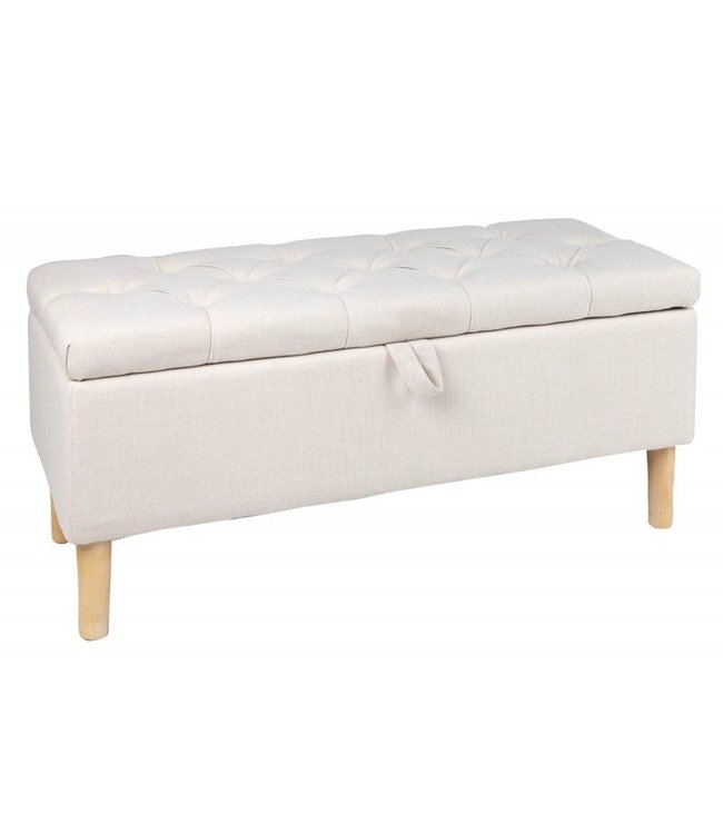 Invicta Interior Chesterfield borstbank CASTLE 100cm beige bank landelijke stijl met opbergruimte - 40408