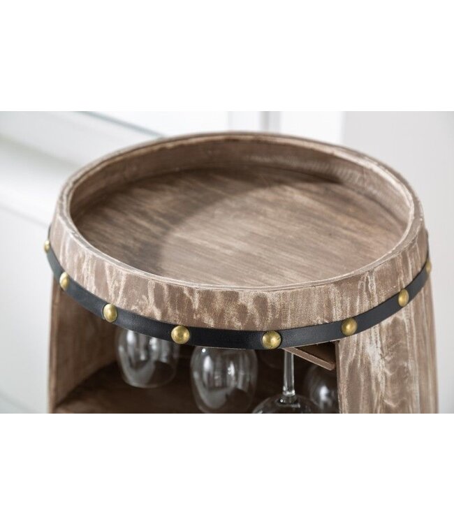 Invicta Interior Shabby Chic wijnrek BODEGA 97cm naturel grenen wijnvat voor 24 flessen - 40415