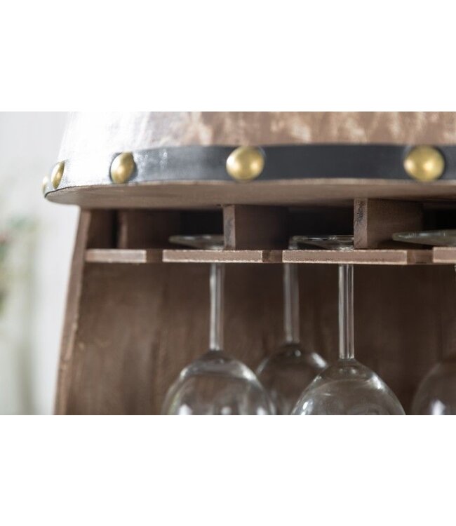 Invicta Interior Shabby Chic wijnrek BODEGA 97cm naturel grenen wijnvat voor 24 flessen - 40415