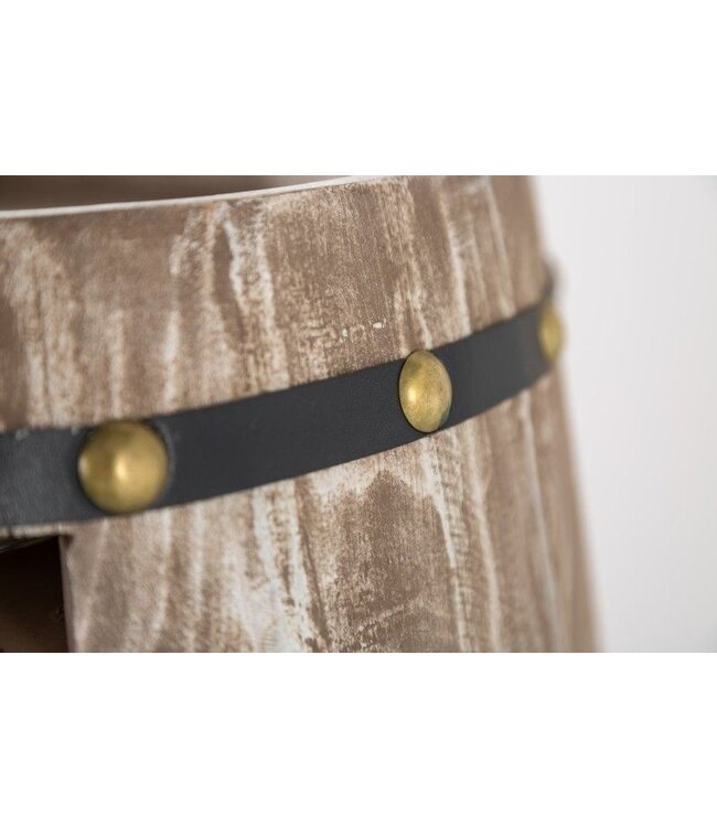 Invicta Interior Shabby Chic wijnrek BODEGA 97cm naturel grenen wijnvat voor 24 flessen - 40415